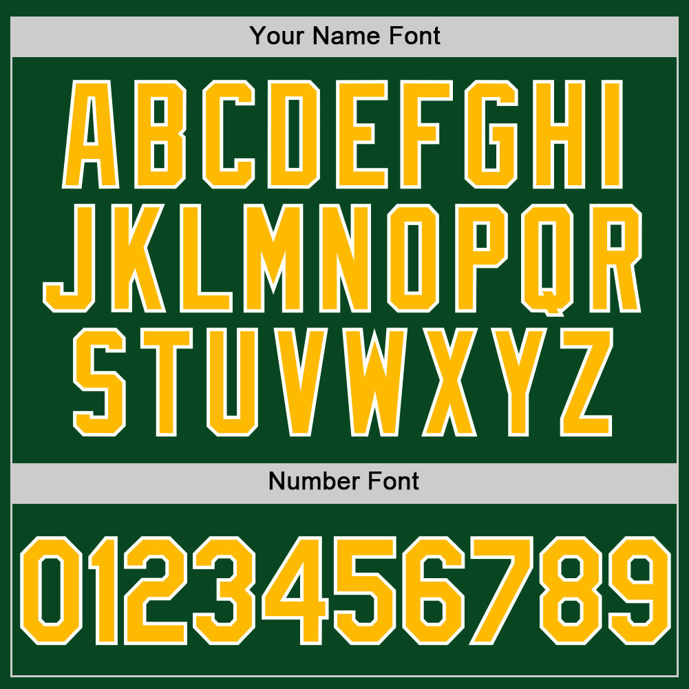 Custom Green Gold-White Authentic Throwback Baseball Jersey view 5