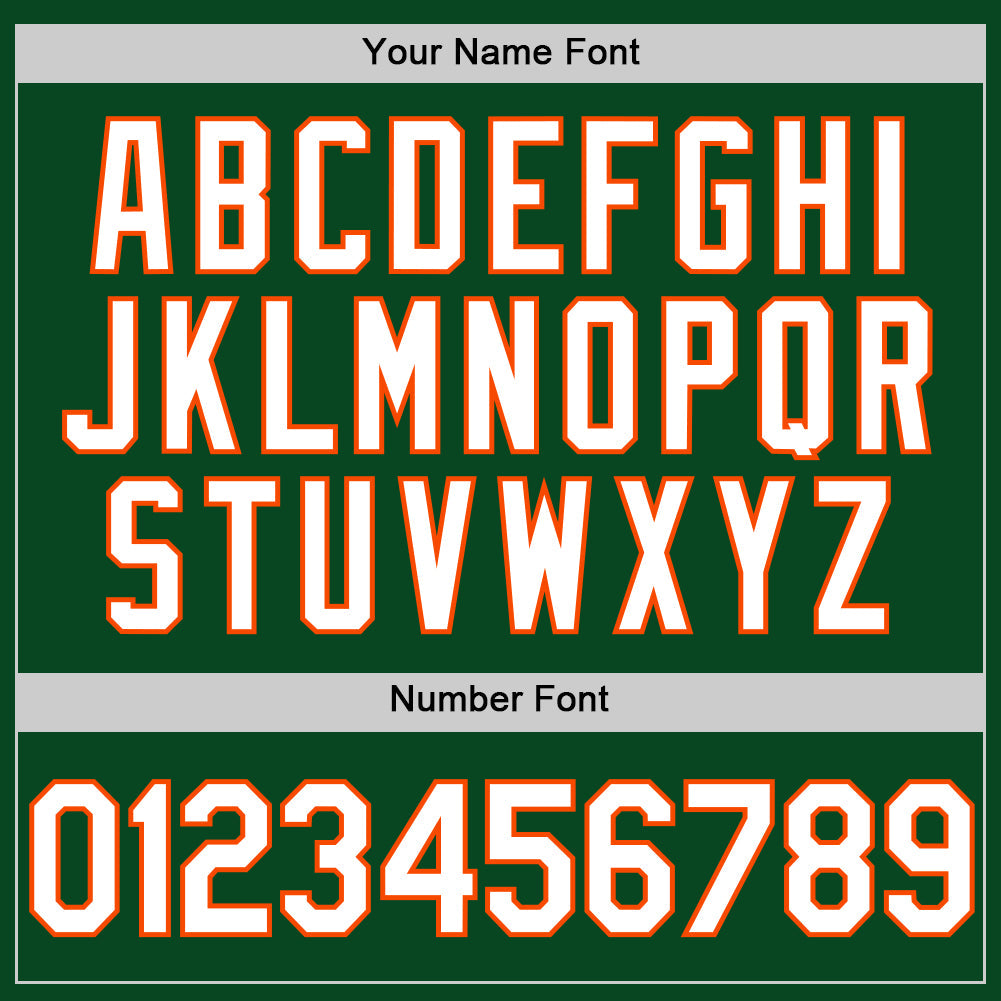 Custom Green White-Orange Authentic Throwback Baseball Jersey view 5