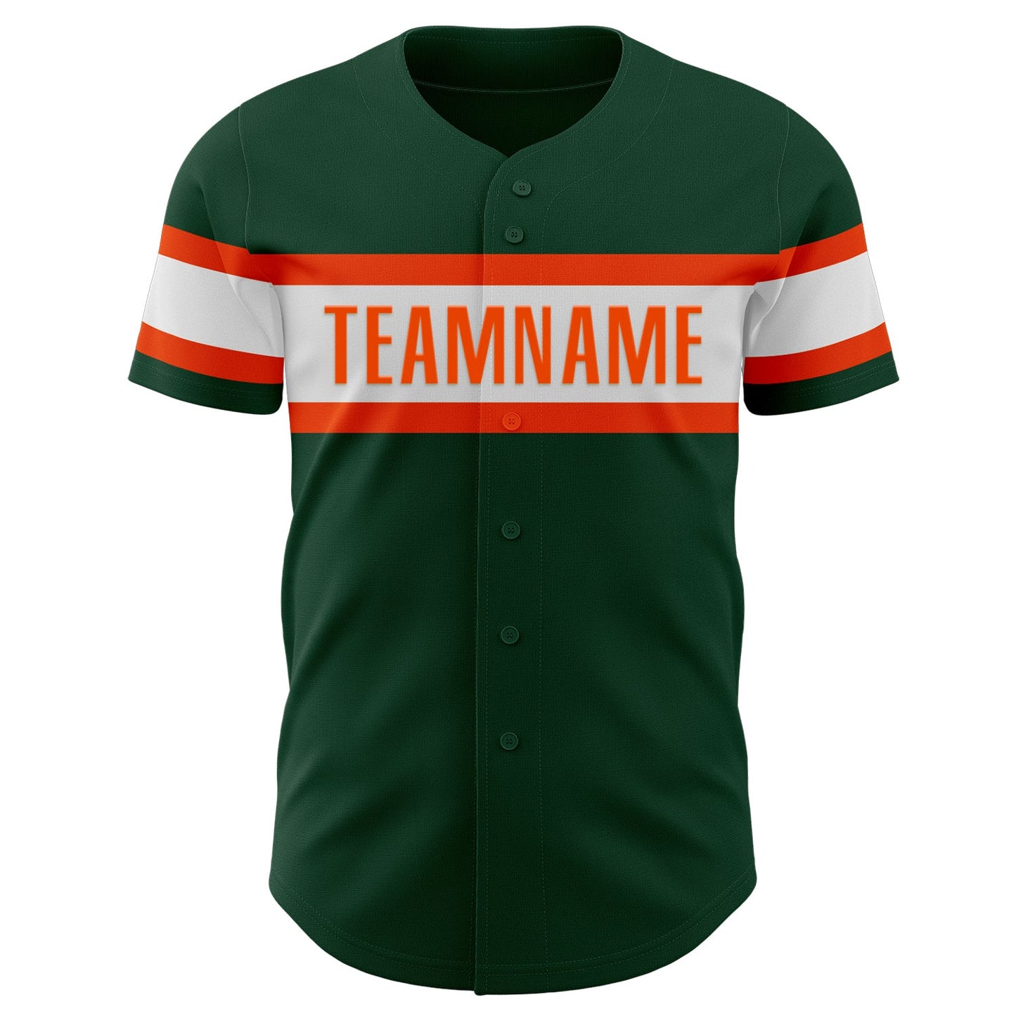 Custom Green White-Orange Authentic Baseball Jersey view 2