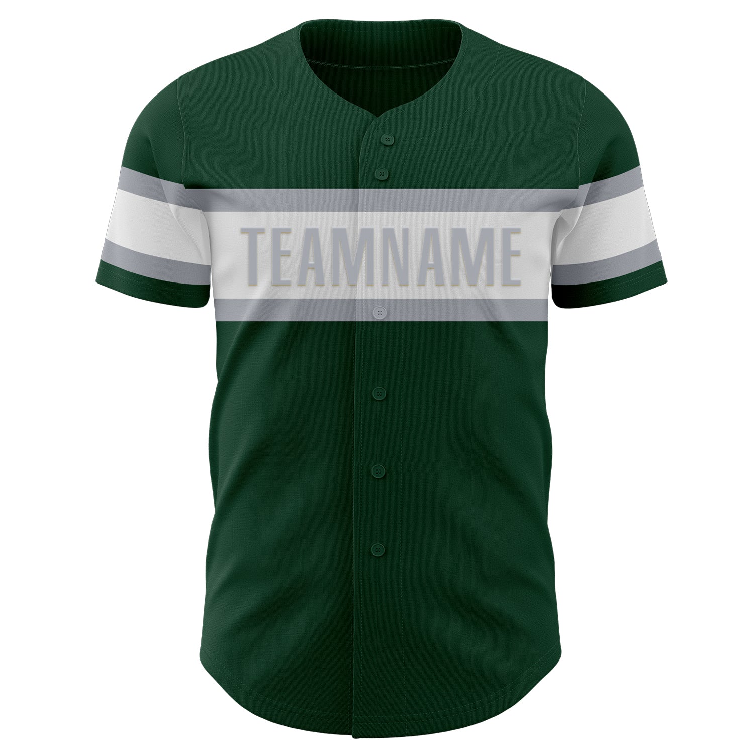 Custom Green White-Gray Authentic Baseball Jersey view 2