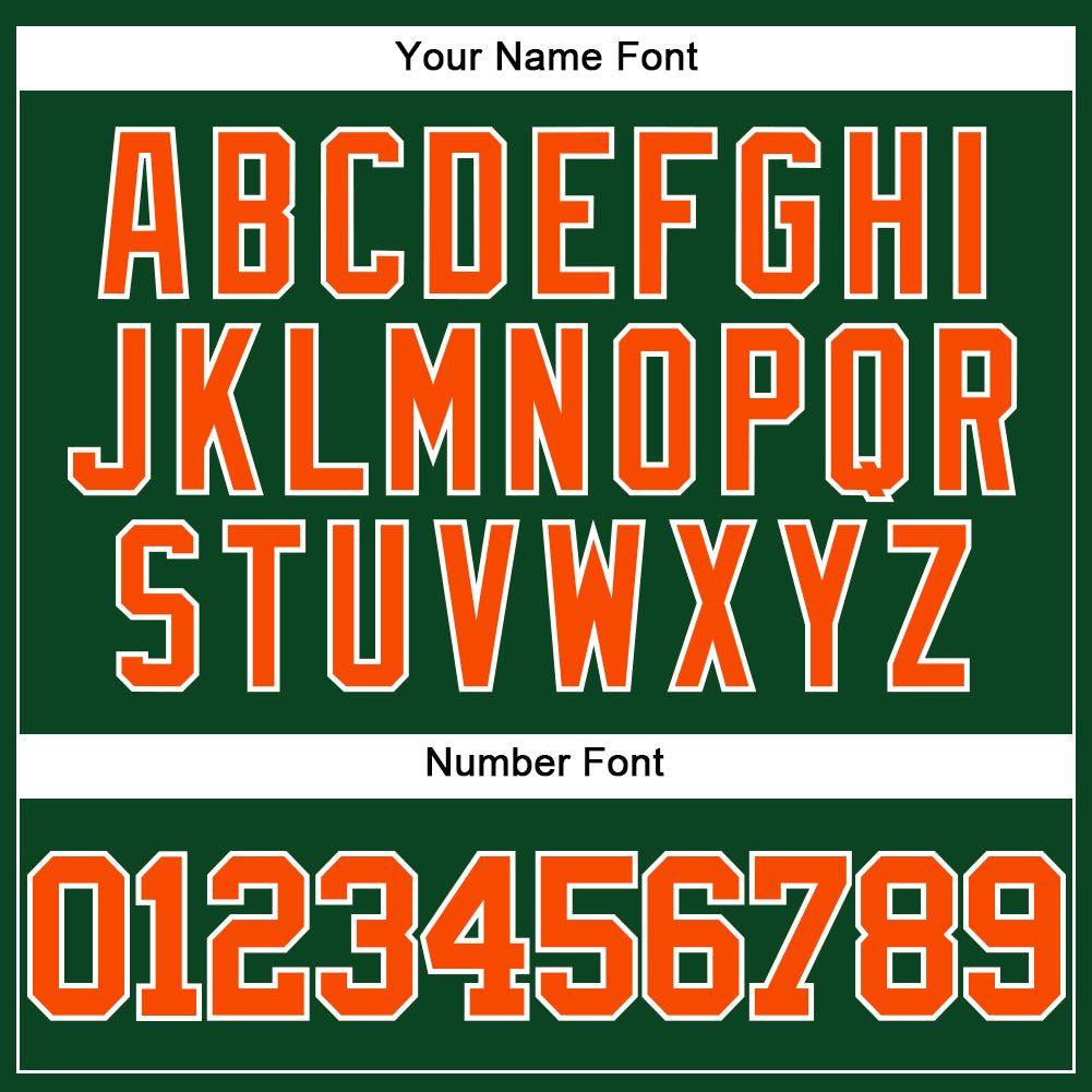 Custom Green Orange-White Mesh Authentic Throwback Baseball Jersey view 5