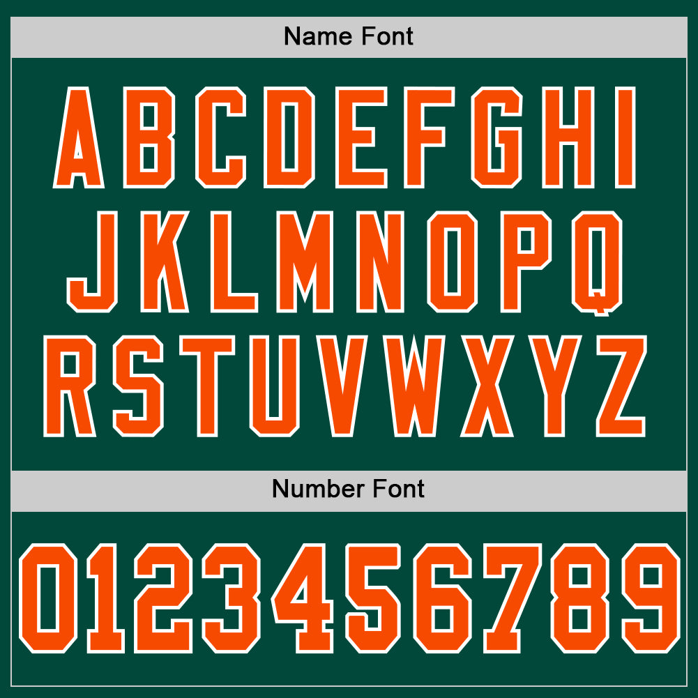 Custom Green Orange-White Mesh Authentic Throwback Football Jersey view 4