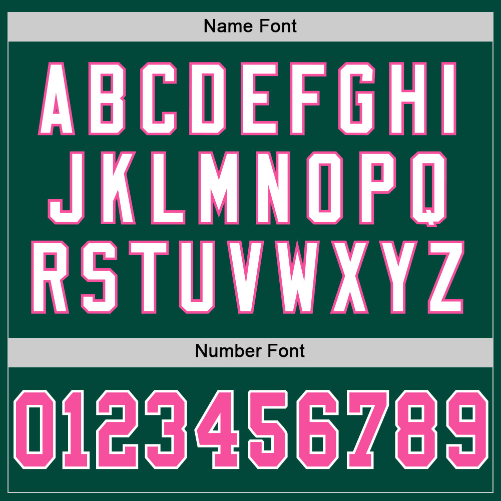 Custom Green Pink-White Mesh Authentic Throwback Football Jersey view 4