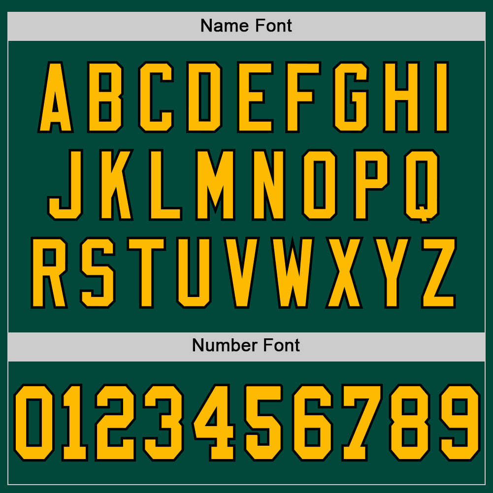 Custom Green Gold-Black Mesh Authentic Throwback Football Jersey view 4
