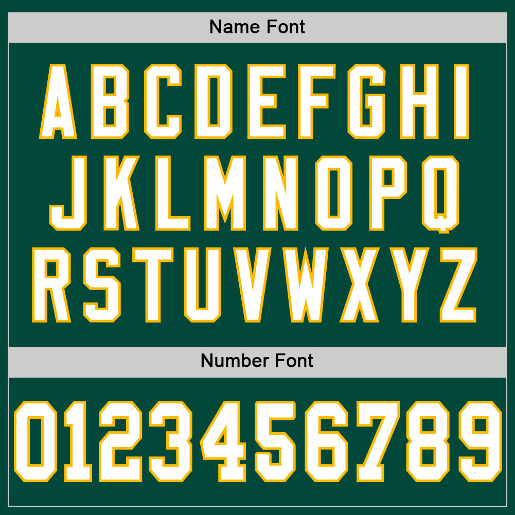 Custom Green White-Gold Mesh Authentic Throwback Football Jersey view 4