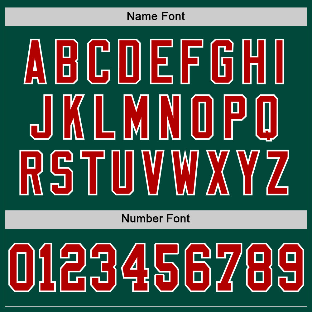 Custom Green Red-White Mesh Authentic Throwback Football Jersey view 4