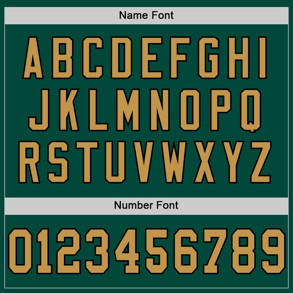 Custom Green Old Gold-Black Mesh Authentic Throwback Football Jersey view 4
