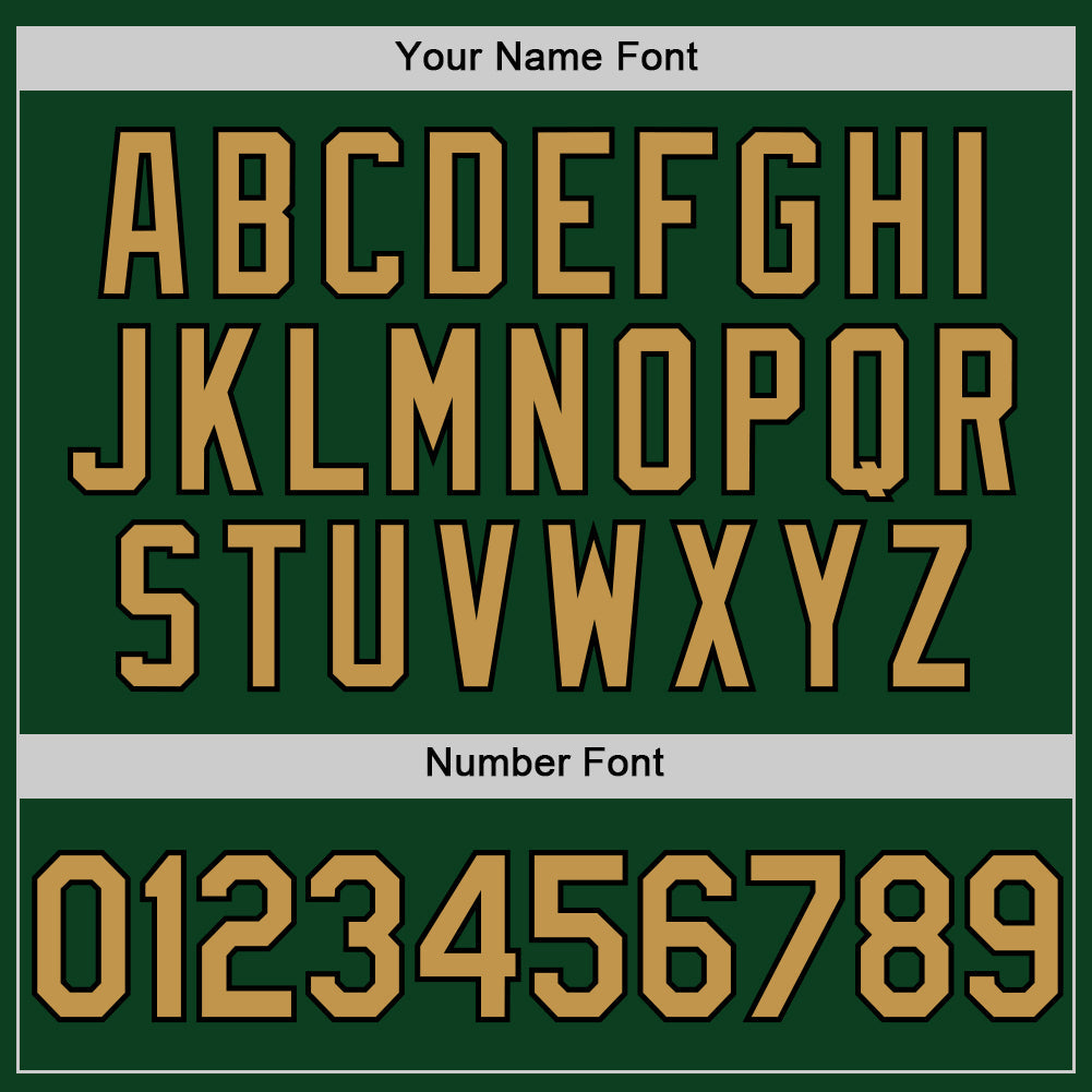 Custom Green Old Gold-Black Authentic Throwback Baseball Jersey view 5