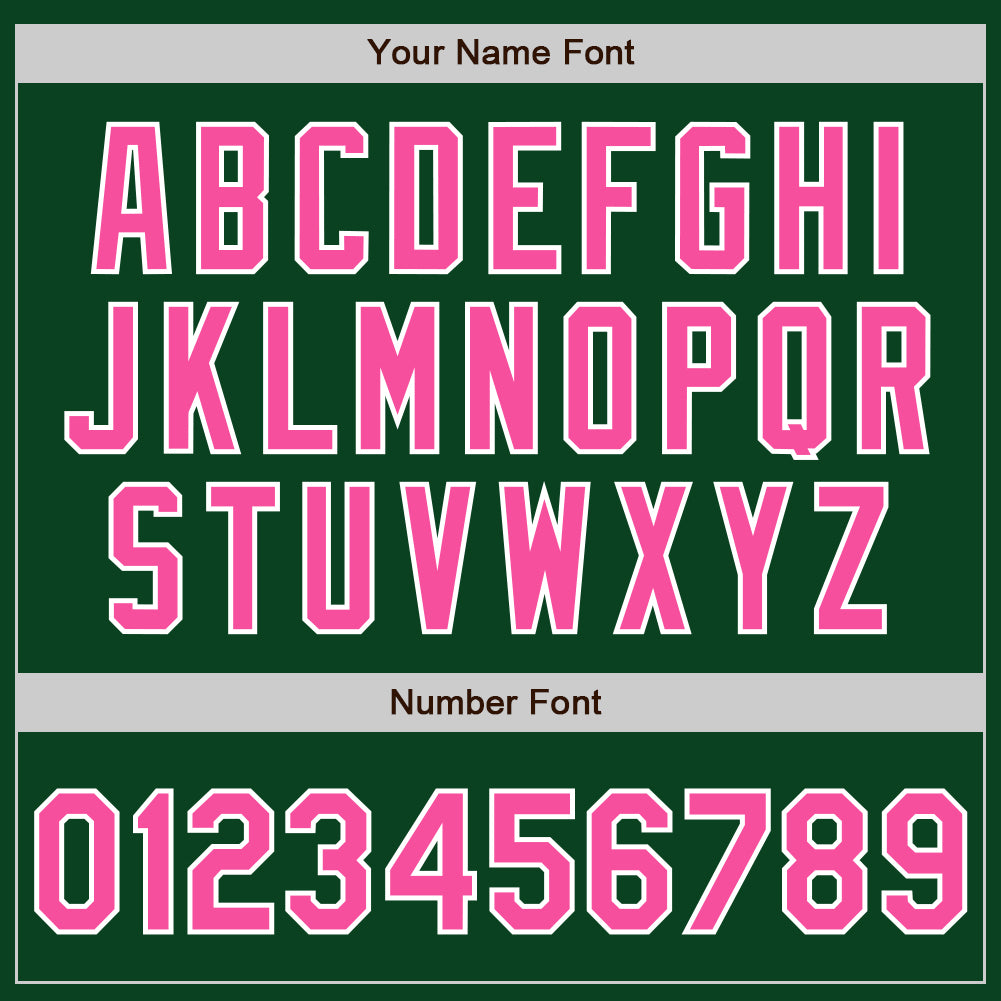 Custom Green Pink-White Authentic Baseball Jersey view 4