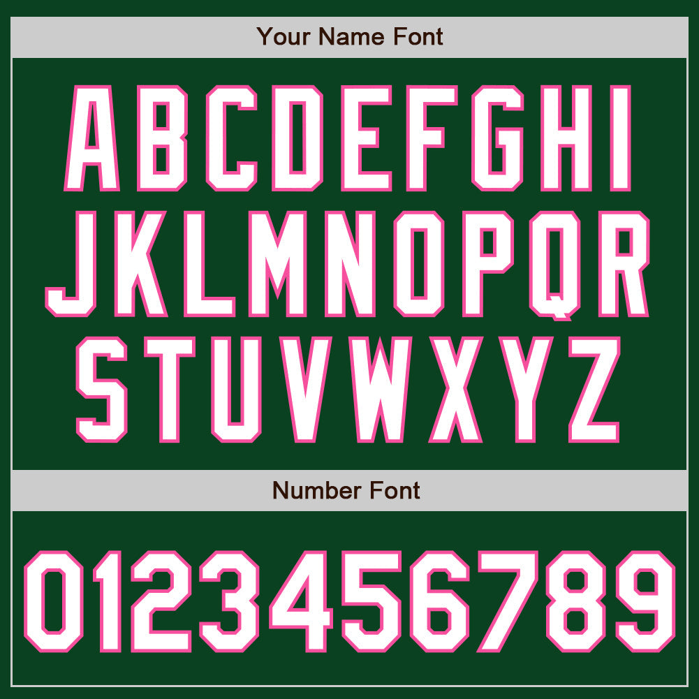 Custom Green White-Pink Authentic Baseball Jersey view 4