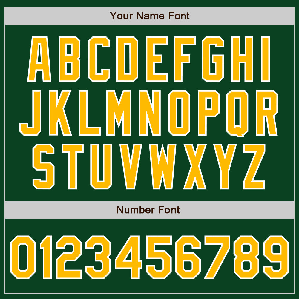 Custom Green Gold-White Authentic Baseball Jersey view 8