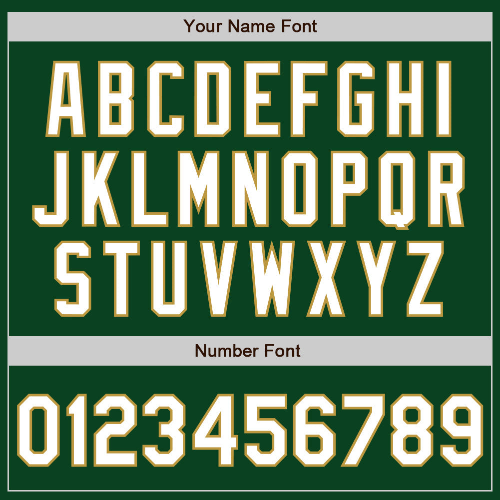 Custom Green White-Old Gold Authentic Baseball Jersey view 4
