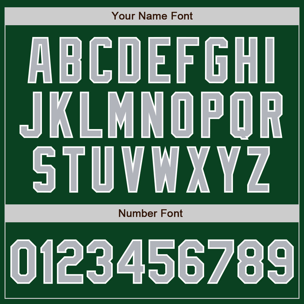 Custom Green Gray-White Authentic Baseball Jersey view 8