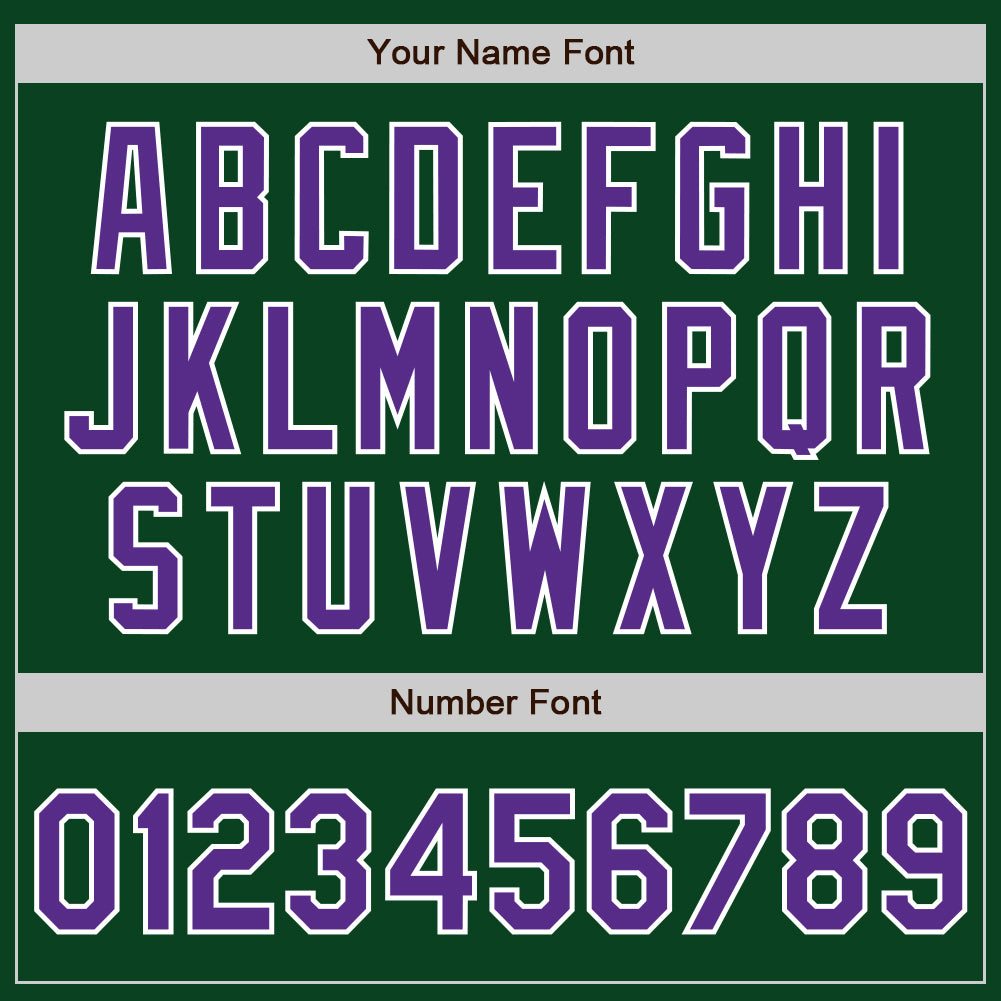 Custom Green Purple-White Authentic Baseball Jersey view 8