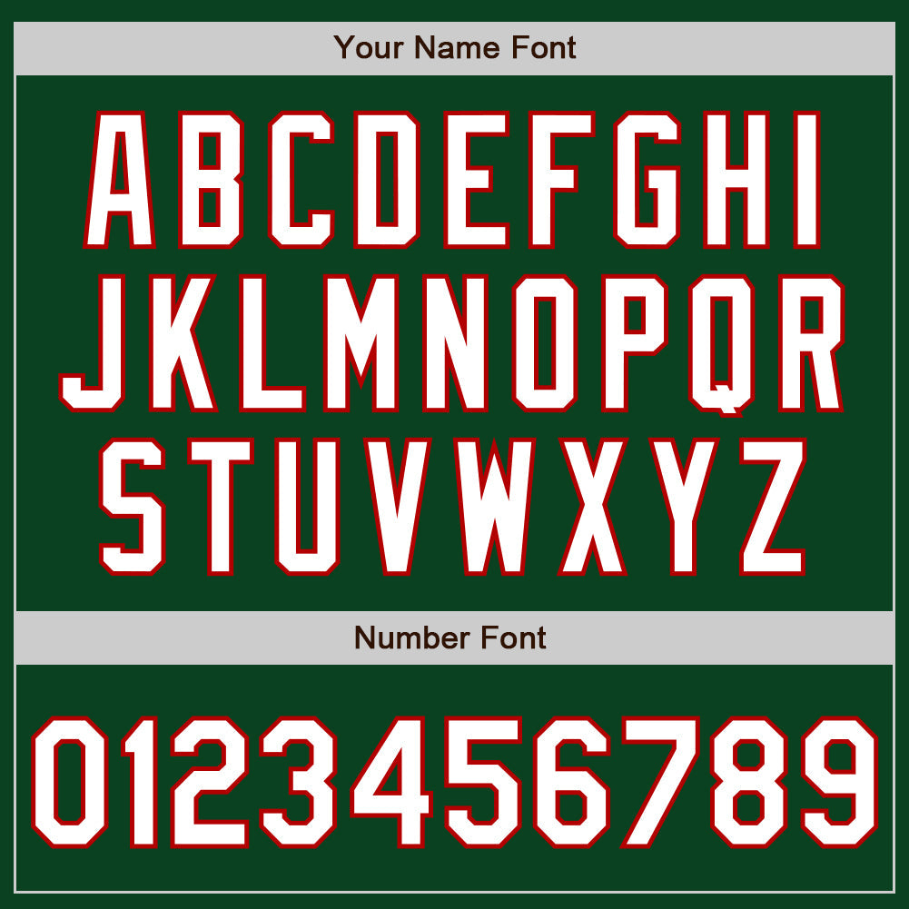 Custom Green White-Red Authentic Baseball Jersey view 4