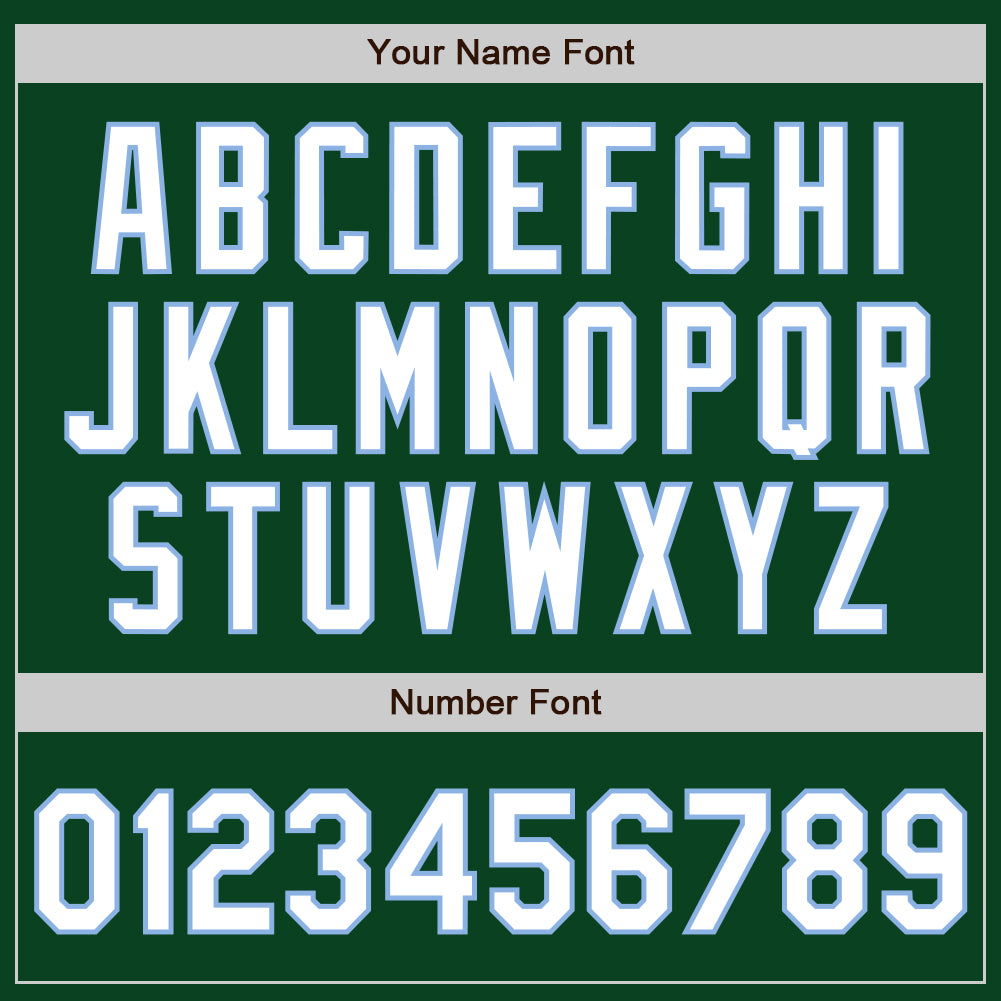 Custom Green White-Light Blue Authentic Baseball Jersey view 8