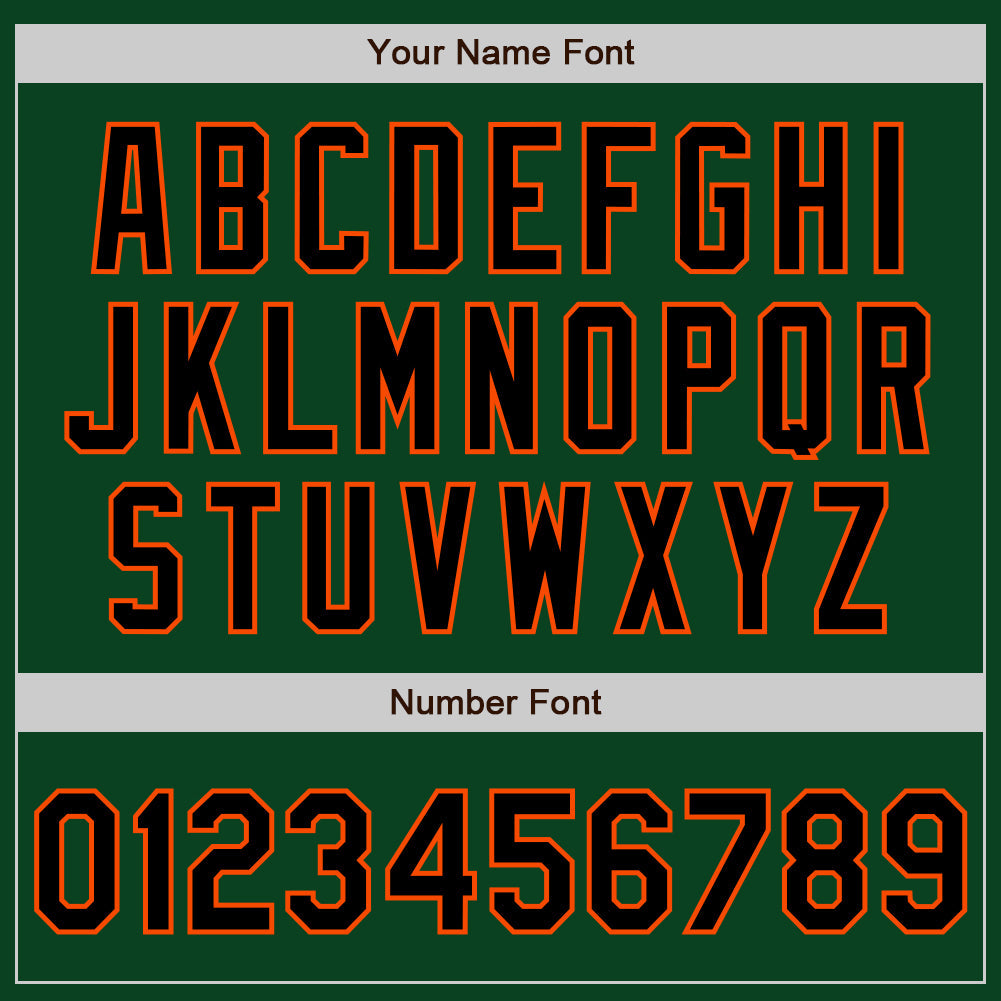 Custom Green Black-Orange Authentic Baseball Jersey view 4