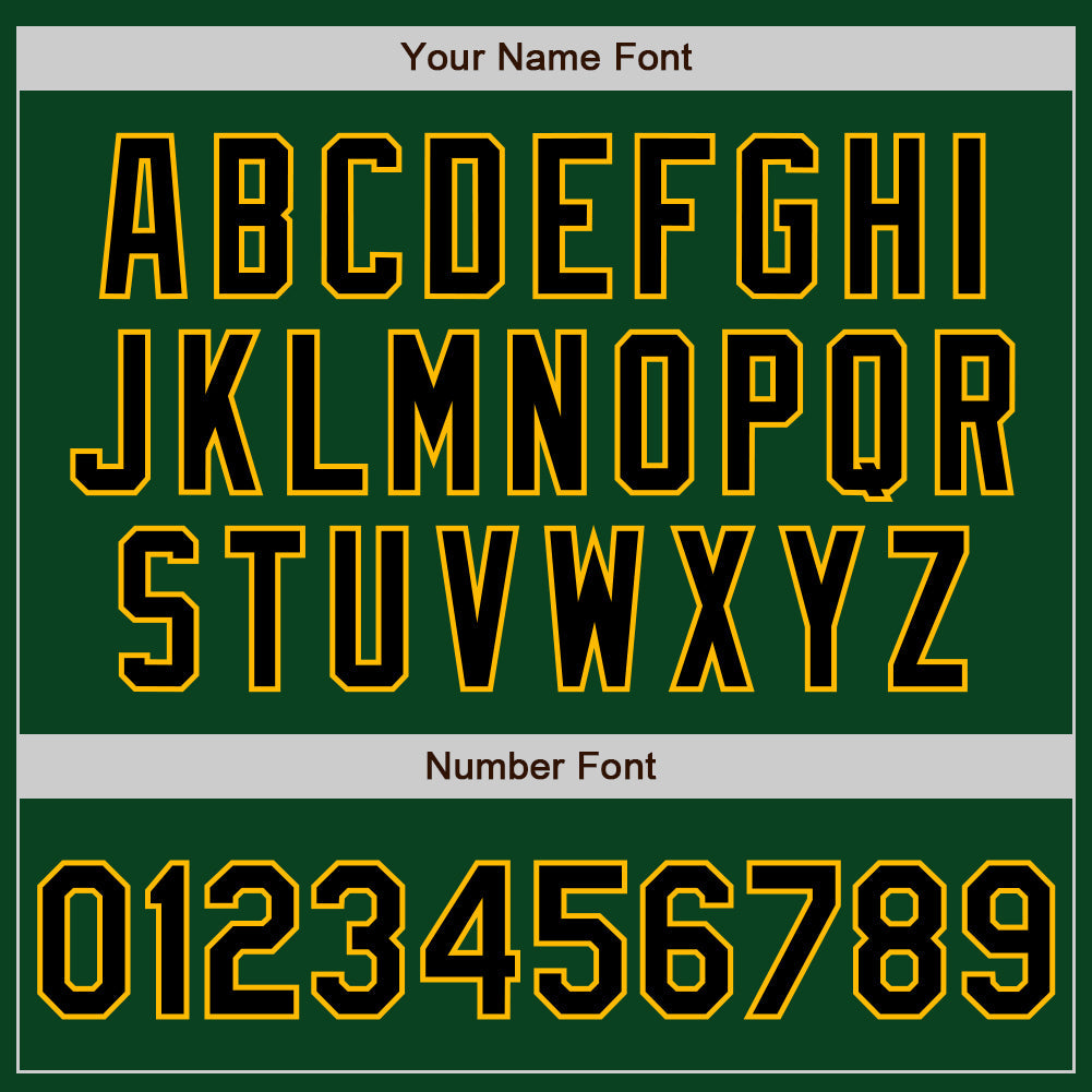 Custom Green Black-Gold Authentic Baseball Jersey view 8