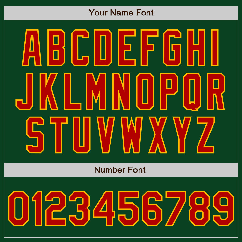 Custom Green Red-Gold Authentic Baseball Jersey view 8