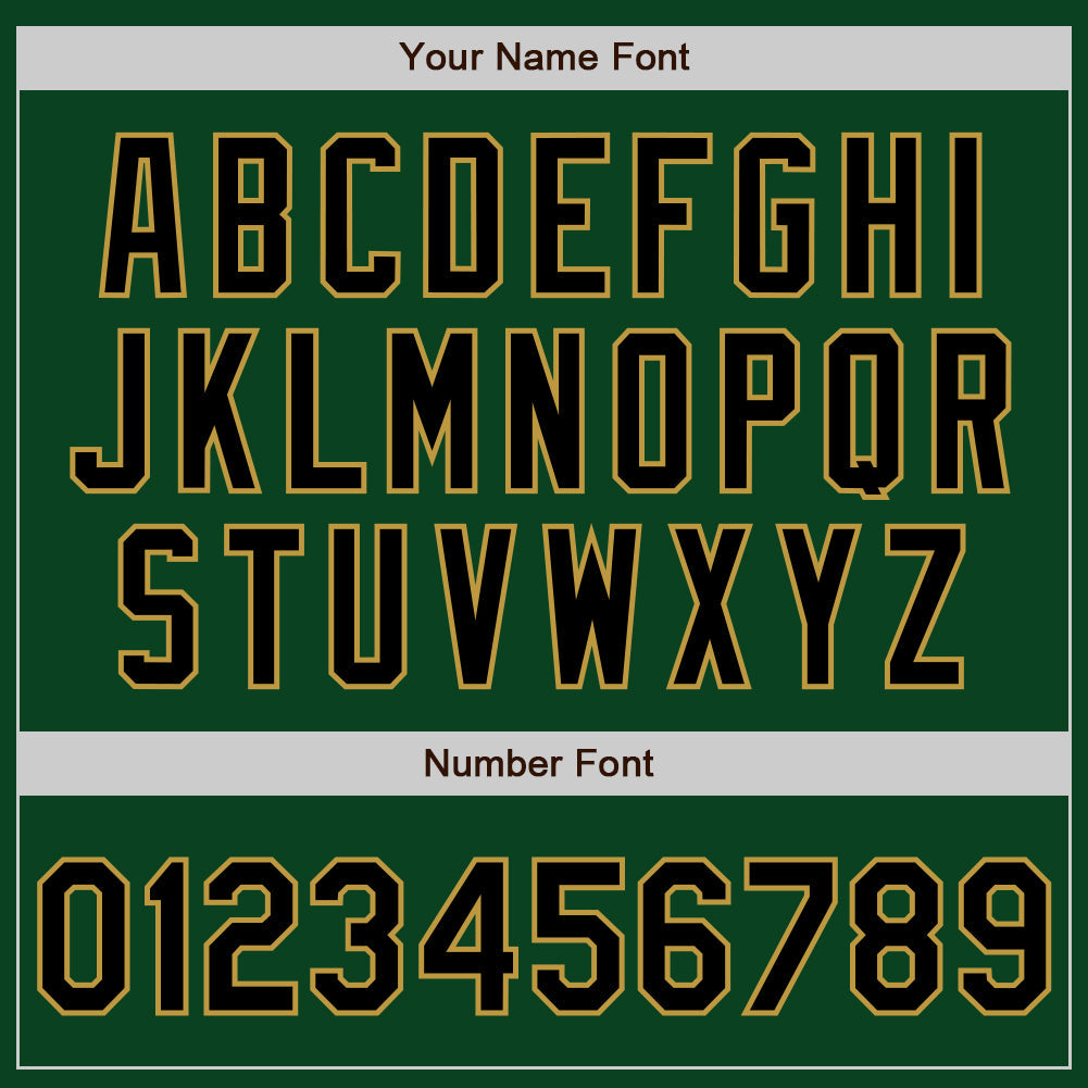Custom Green Black-Old Gold Authentic Baseball Jersey view 4