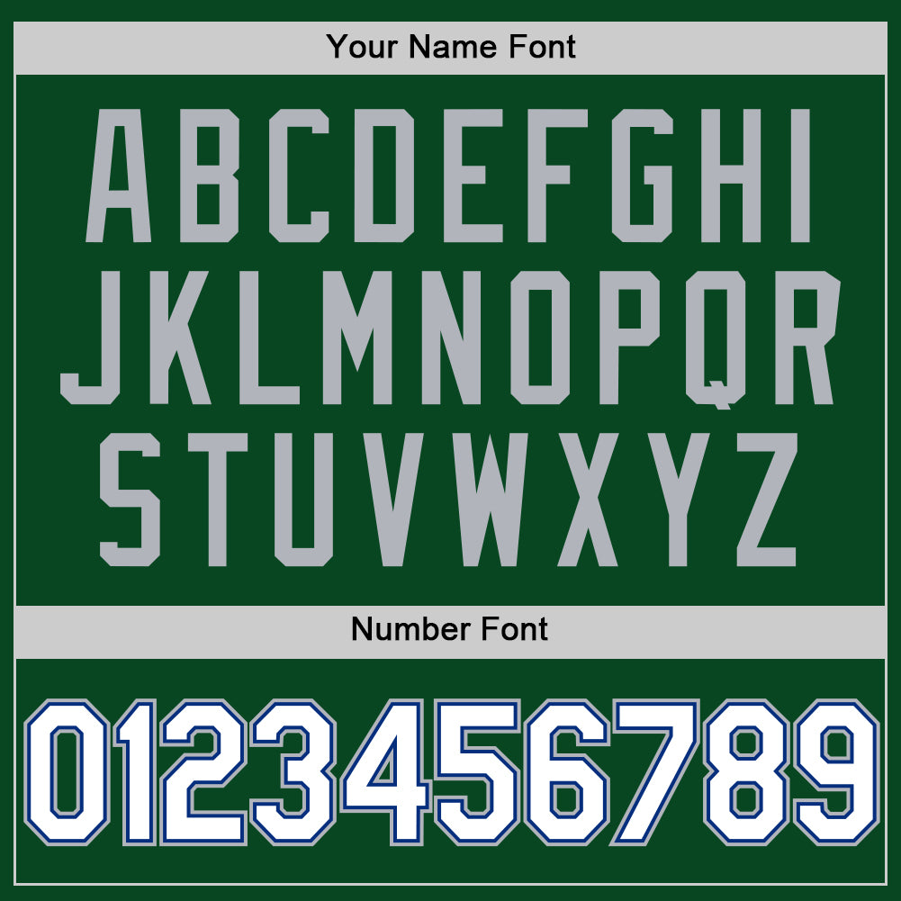 Custom Green White Royal-Gray Authentic Throwback Basketball Jersey view 4