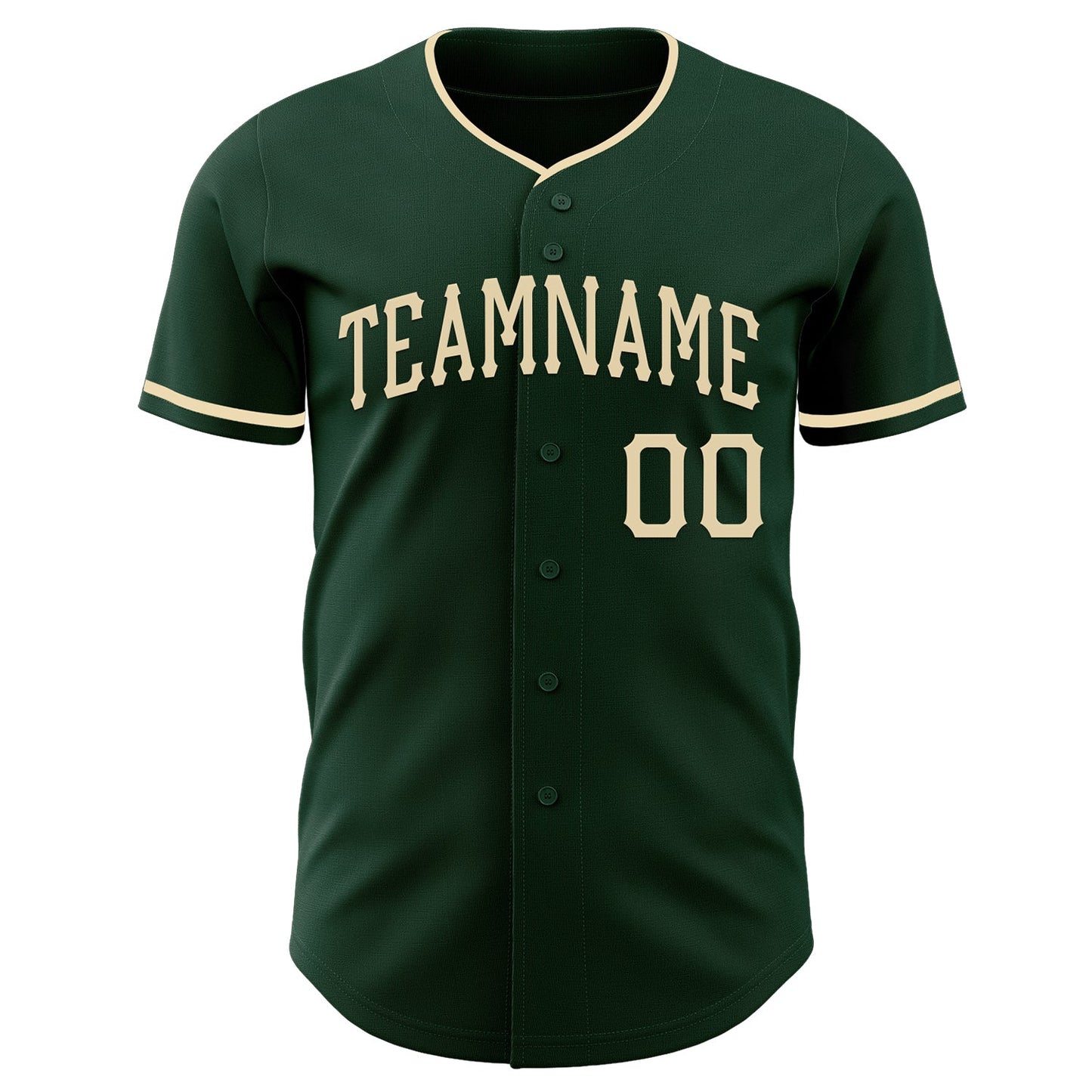 Custom Green Cream Authentic Baseball Jersey view 2