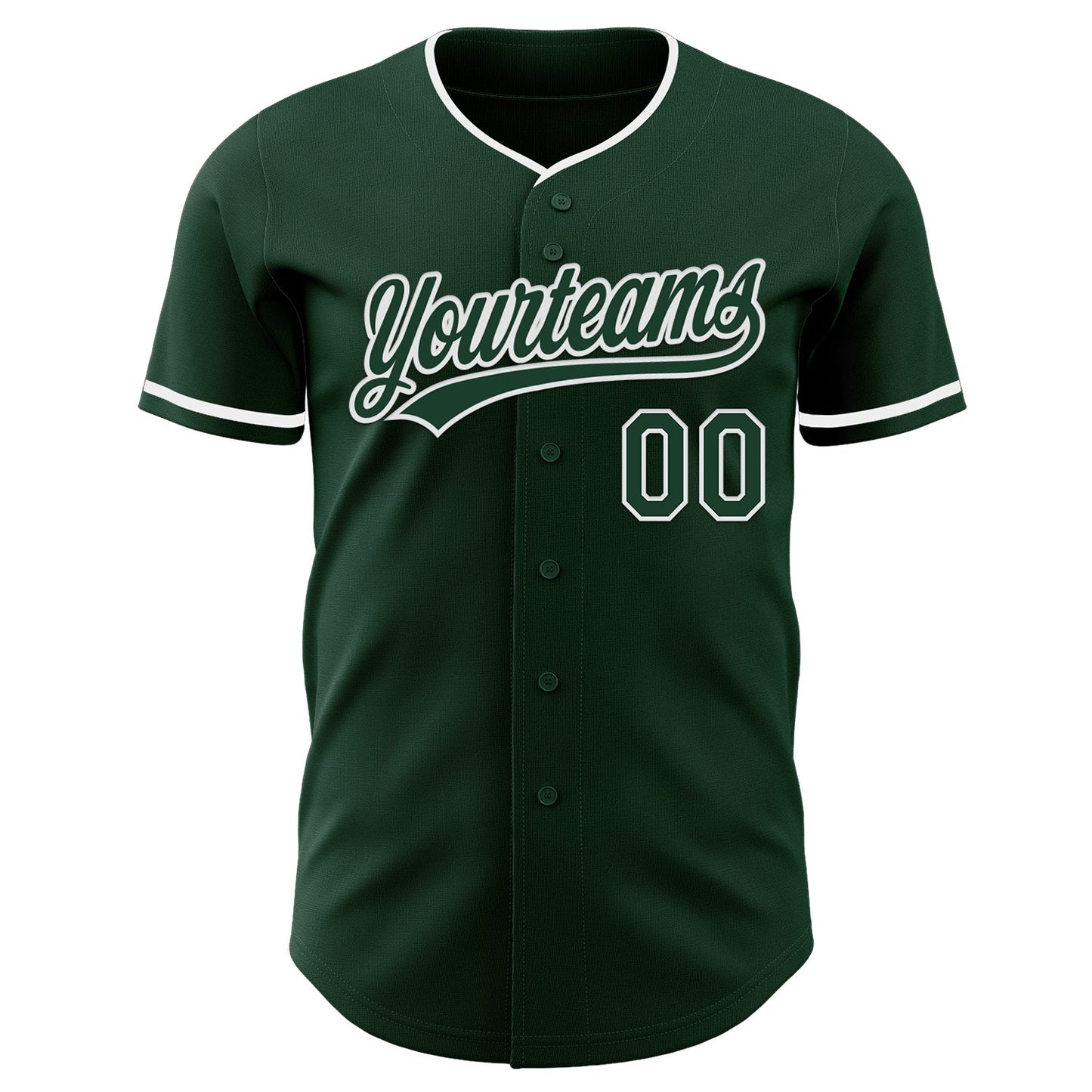 Custom Green White Authentic Baseball Jersey view 2