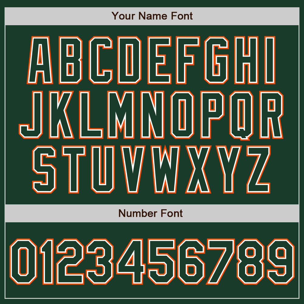 Custom Green White-Orange Authentic Baseball Jersey view 5