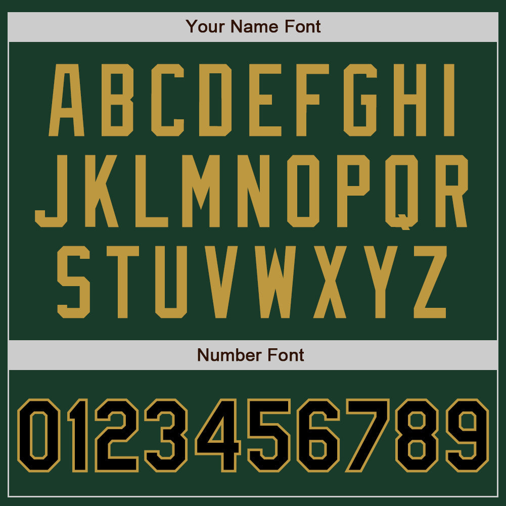 Custom Green Black-Old Gold Authentic Baseball Jersey view 5