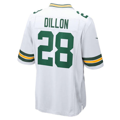 GB.Packers #28 AJ Dillon White Game Player Jersey Stitched American Football Jerseys - Main View