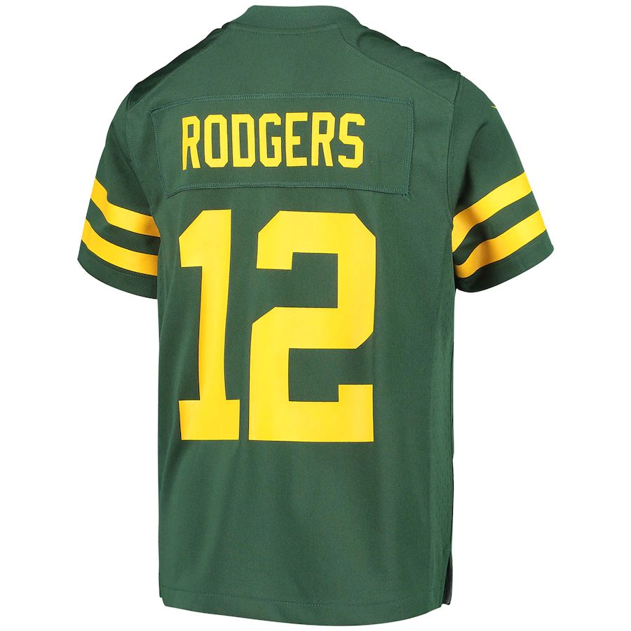 GB.Packers #12 Aaron Rodgers Green Alternate Game Player Jersey Stitched American Football Jerseys - Main View