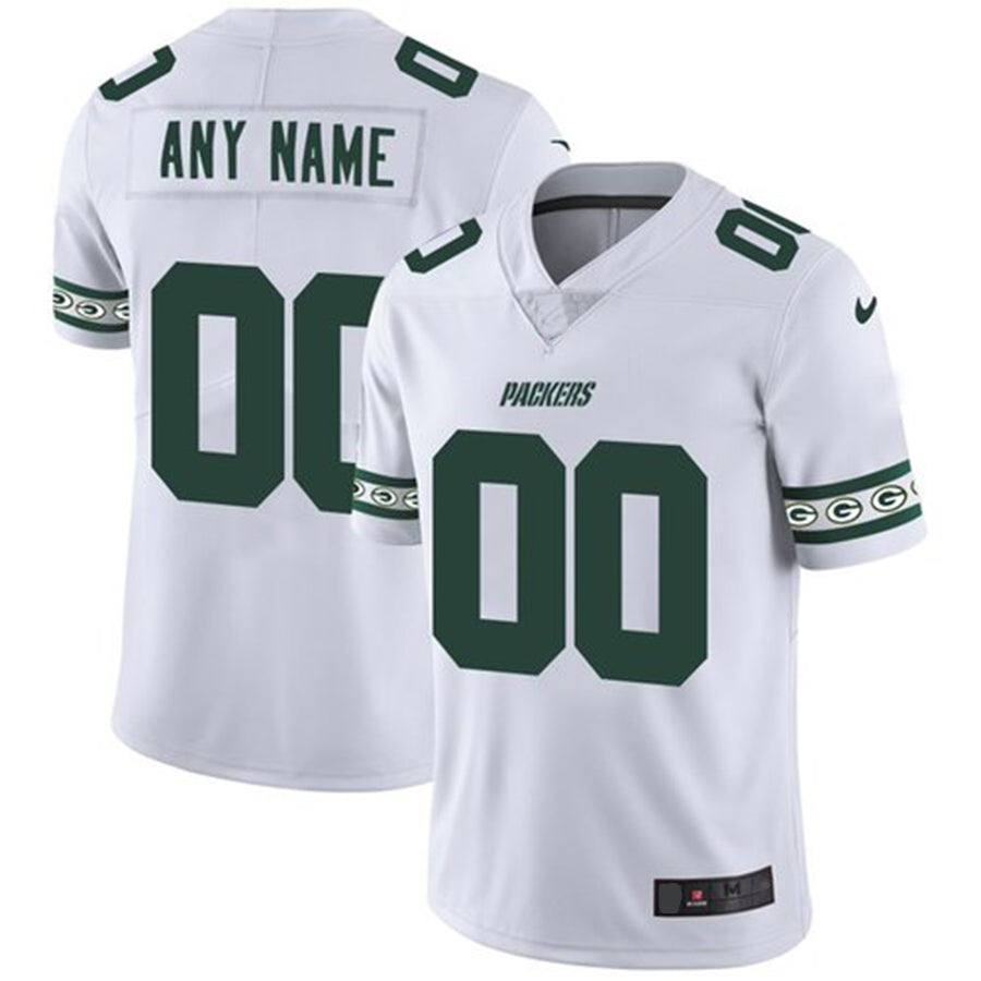 Custom GB.Packers White Team Logo Vapor Limited Jersey Stitched American Football Jerseys - Main View