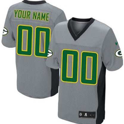 Custom GB.Packers  Gray Shadow Elite Jersey Stitched American Football Jerseys - Main View