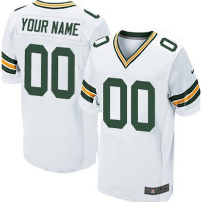Custom GB.Packers White Elite Jersey Stitched American Football Jerseys - Main View