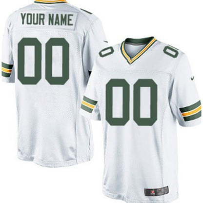Custom GB.Packers White Game Jersey Stitched American Football Jerseys - Main View