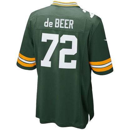 GB.Packers #72 Gerhard de Beer Green Game Jersey Stitched American Football Jerseys - Main View