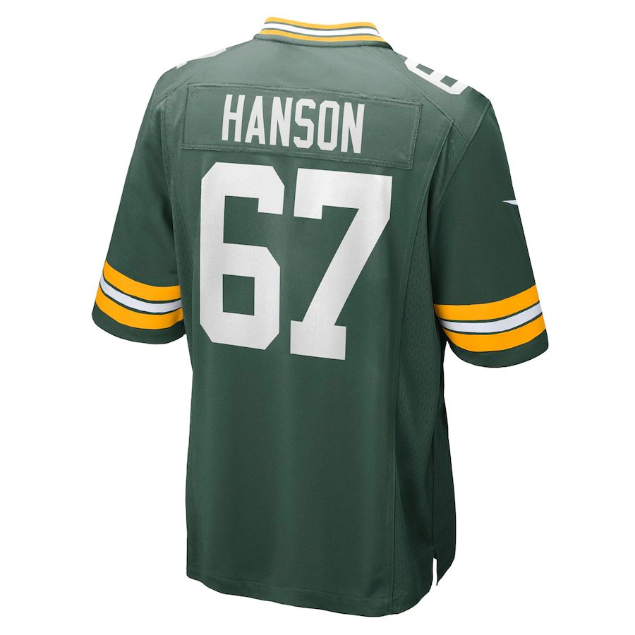 GB.Packers #67 Jake Hanson Green Game Jersey Stitched American Football Jerseys - Main View