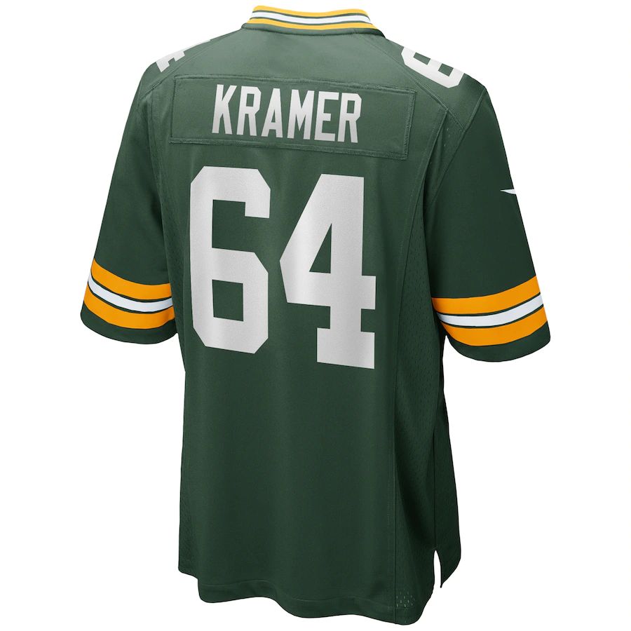 GB.Packers #64 Jerry Kramer Green Game Retired Player Jersey Stitched American Football Jerseys - Main View
