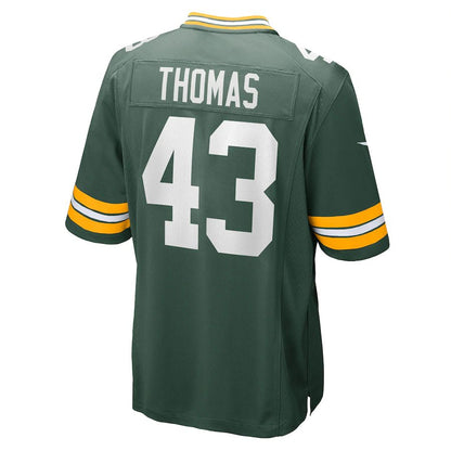 GB.Packers #43 Kiondre Thomas Green Game Player Jersey Stitched American Football Jerseys - Main View