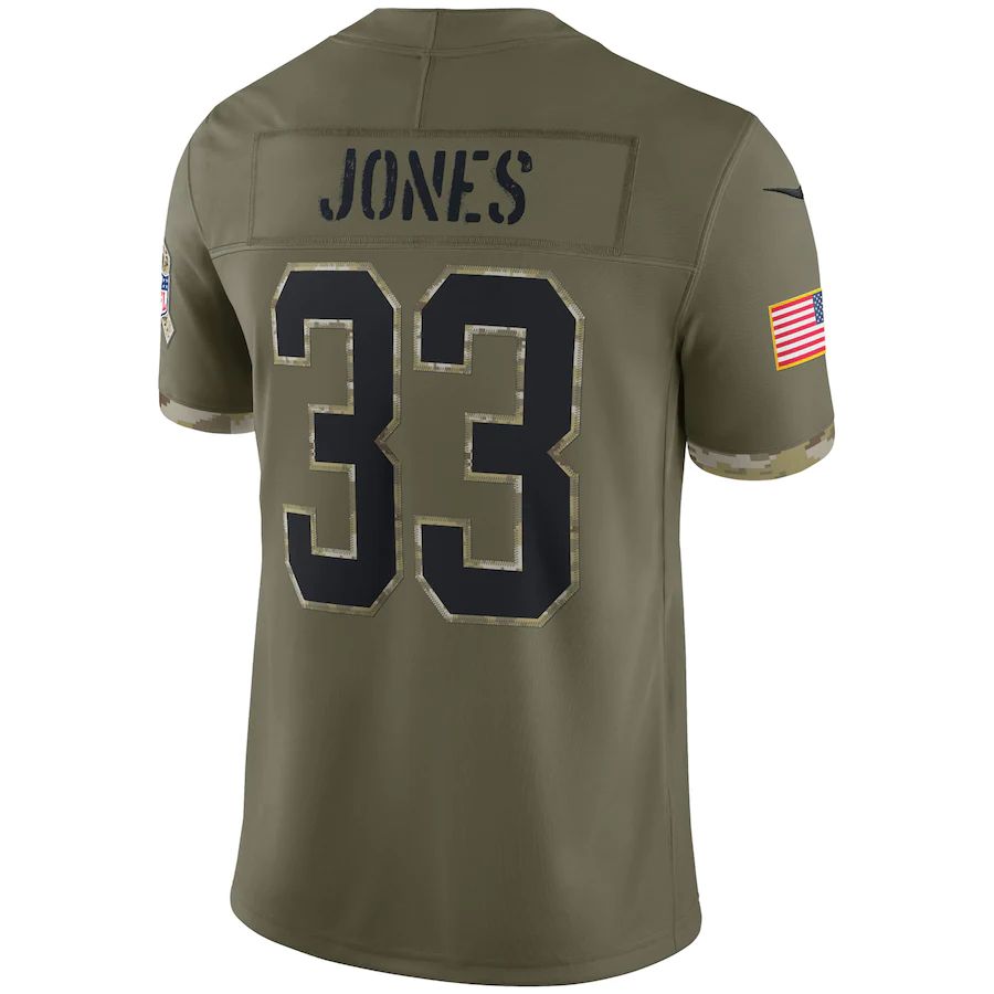 GB.Packers #33 Aaron Jones Olive 2022 Salute To Service Limited Jersey Stitched American Football Jerseys - Main View