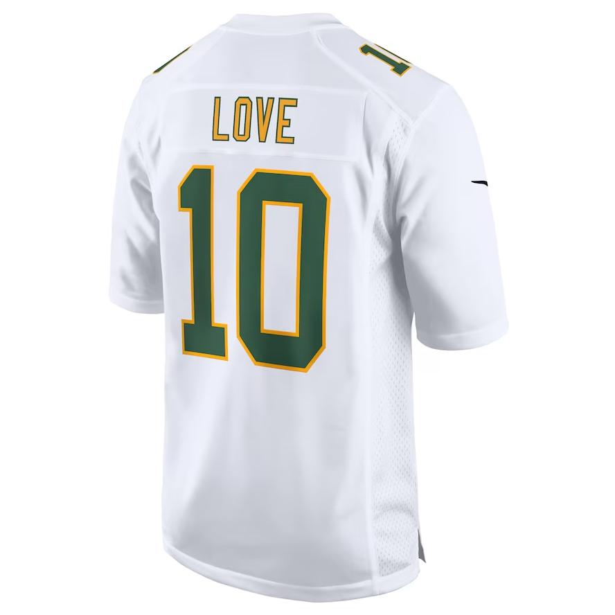GB.Packers #10 Jordan Love White Fashion Game Jersey Football Jerseys - Main View