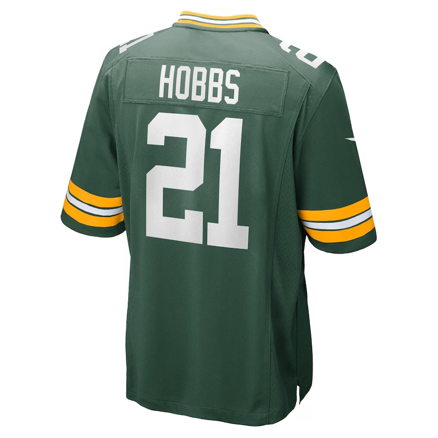 GB.Packers #21 Nate Hobbs Green Team Game Stitched American Football Jerseys - Main View