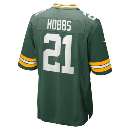 GB.Packers #21 Nate Hobbs Green Team Game Stitched American Football Jerseys - Main View