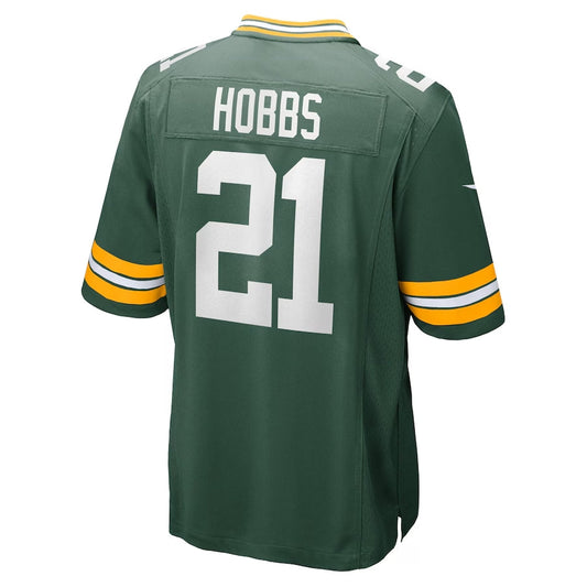 GB.Packers #21 Nate Hobbs Green Team Game Stitched American Football Jerseys - Main View