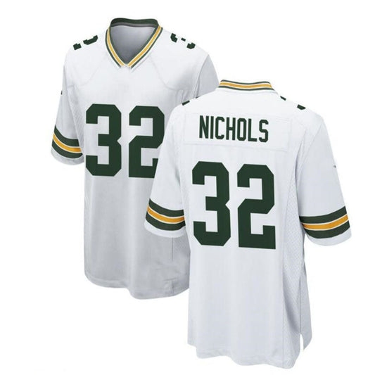 GB.Packers #32 Lew Nichols Game Jersey - White Stitched American Football Jerseys - Main View