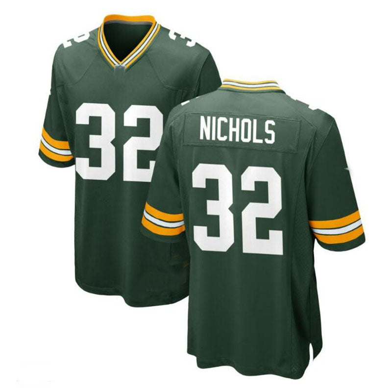 GB.Packers #32 Lew Nichols Game Jersey - Green Stitched American Football Jerseys - Main View