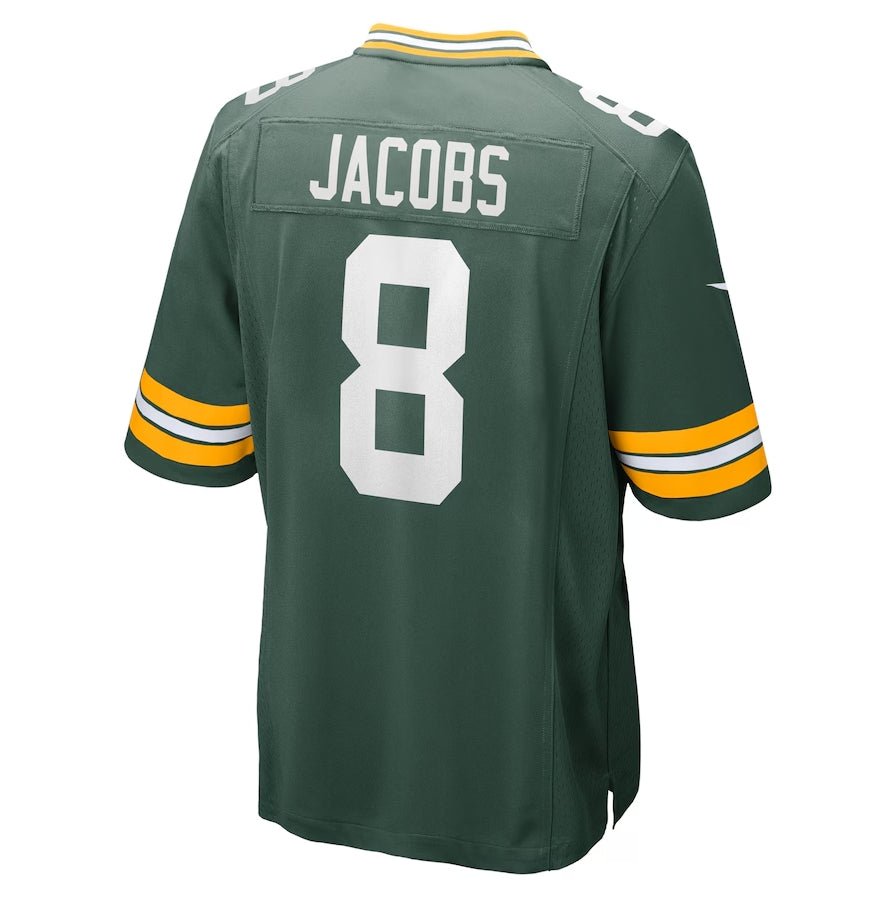 GB.Packers #8 Josh Jacobs Team Game Jersey - Green American Football Jerseys - Main View