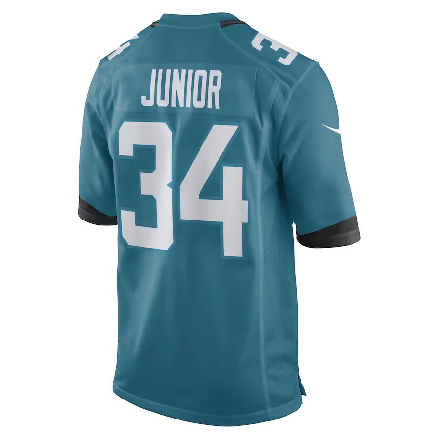 J.Jaguars #34 Gregory Junior Teal Team Game Player Jersey Stitched American Football Jerseys - Main View