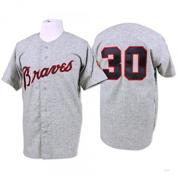 Atlanta Braves #30 Orlando Cepeda Grey 1969 Throwback Jersey Stitches Baseball Jerseys - Main View