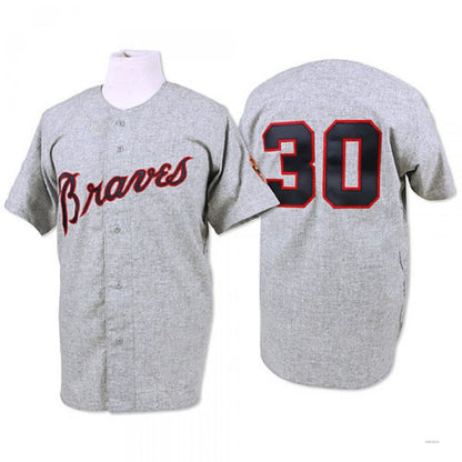 Atlanta Braves #30 Orlando Cepeda Grey 1969 Throwback Jersey Stitches Baseball Jerseys - Main View